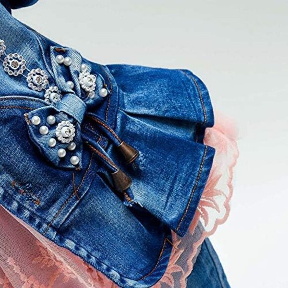 Little Girls Clothing Set 3pcs Long Sleeve T-Shirt Denim Jacket and Jeans - Picture 7 of 9